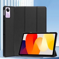 For Xiaomi Redmi Pad SE Case 2023 Fold PU Leather Soft Silicone Back Funda Redmi Pad SE Tempered glass for Redmi Pad SE Red Mi Pad SE 11 Cover Tablet Case