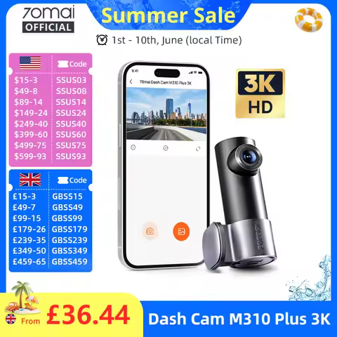 New 70mai Dash Cam M310 Plus 3K 1620P WDR Voice Control 139°FOV Car DVR 70mai M310 Plus 3K Car Recor