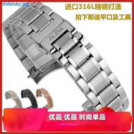 Yabo ALBA Watch Strap Steel Band Men Women Solid Stainless Bracelet Arc Mouth 14 18 20 22mm 0407