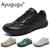 Ayugugu Mens Leather Barefoot Shoes Unisex Plus Size 36-47 48 Casual Sneakers Zero Drop Wide Toe Wal