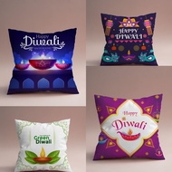 2023 45*45cm Diwali Pillowcase Printed Cushion Cover Polyester Pillow Cover Short Plush