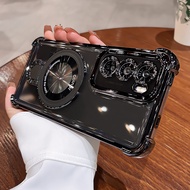 OPPO Reno 2 2Z 2F 4 5 6Z 7 7Z 8Z 8T 8 Pro Ring Bracket Plating Magnetic Phone Case Camera Protection