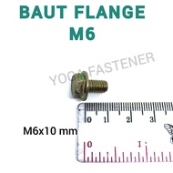 Flange bolts M6x10 lock bolts 10 yellow flange bolts.