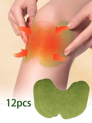 12入組艾草植物精華膠貼，溫和不刺激的日常護理，緩解肩膀、腰部和腿部的不適，緩解疲勞，採用艾葉、生薑和艾灸貼在膝蓋關節上