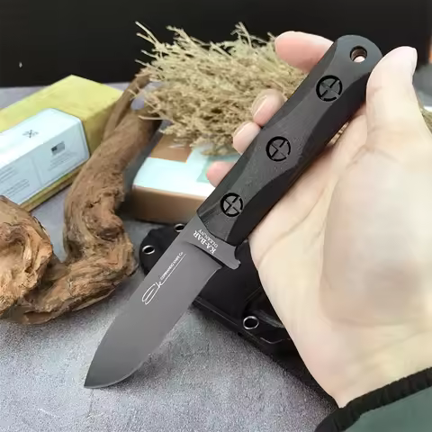 KA-BAR EK51 Hunting Fixed Blade Knife Nylon Fibre Handles - STAINLESS STEEL Outdoor Tacticals Campin