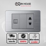 Tenko lan network socket with 2-pin wall socket, rectangular face, high-quality alloy type TK-C7-076