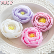 TELV Peony Flower handmade สบู่ซิลิโคนแม่พิมพ์ทำเทียนแม่พิมพ์ fondant cake Decor