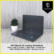 HP Zbook G2 Intel Core i7-5500U 2.4Ghz 16GB RAM 512GB SSD AMD FirePro M4150 Graphic Laptop Refurbished Notebook