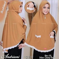 Hijab jersey saku renda putih / Hijab instan bergo bterbaru / kerudung instan jersey termurah / keru