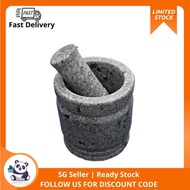 Beafash Mini Mortar and Pestle Set - Unpolished Heavy Granite for Enhanced Performance and Organic - 6CM