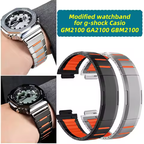 Stainless Steel Bracelet Modified Watchband For Casio G-SHOCK GA2100 GA2110 GM2100 B2100 GM-5600 Men
