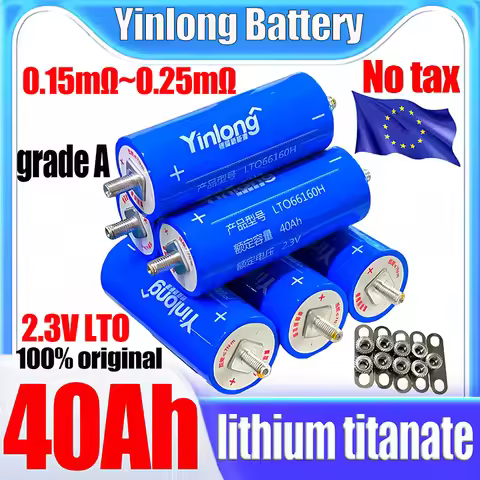 6/72pcs original Yinlong Grade A 2.3V 40ah lithium titanate battery 10c lto 66160 DIY 12V 24V 48V Ca