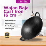 Seasoned Cast Steel Wok 6 Pieces (16cm) Thick Non-Stick Cast Iron Wok/ Cast Iron Wok/