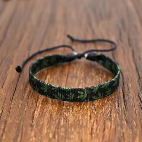 1PC Fashion Maple Leaf Braid Rope Bracelet For Women Friendship Bohemian Wristband Streetwear Jewelr