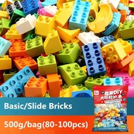 500g/bag DIY Big Size Creative Building Blocks Set Colorful Classic Basic Compatible With Duplo Kid 