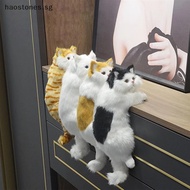 Hao Cute Plush Fake Cat Art Ornaments Figurine Home Desk TV Hanging Toys Home Decor SG