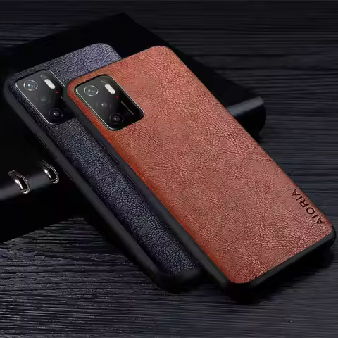 Leather Case For Xiaomi Poco M3 Pro 5G Luxury Business Style Retro Litchi Pattern Back Cover for xia