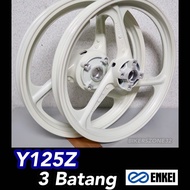 Y125ZR / Y125Z / 125Z 3 Batang Enkei Fullchop Sport Rim (White/Orange/Black)17”x140x160