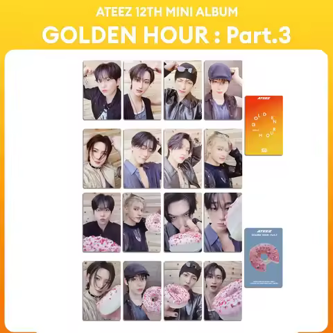 8Pcs/Set Kpop ATEEZ GOLDEN HOUR : PART.3 Album Photocards List Hongjoong Yunho Yeosang SW Selfie Spe