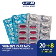 Women's Care Pack: Conzace 10s, Medicol Advance 400mg 10s, Neurogen-E 8s