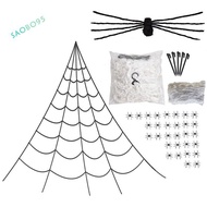 Halloween Spider Web Decorations 295" Outdoor 59", Fake Spider for Yard, Haunted House Decorations D