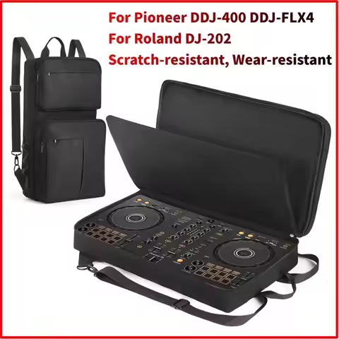 DJ Backpack for Pioneer DDJ-400/DDJ-FLX4 for Roland DJ-202 DJ Controller Case Anti-scratch Portable 