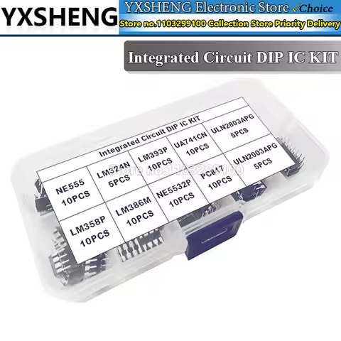 85PCS/Set Integrated Circuit DIP IC Combination KIT NE555 NE5532 LM324N LM393P UA741CN PC817 LM358P 