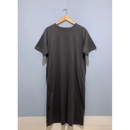 Uniqlo ️ Cotton Long T-Dress Round Neck Stretch Dress With Side Pockets. Always Gray And Good Condit