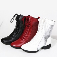 4cm Heel Dance Shoes Women Red Mesh Boots Breathable Women's Shoes Square Dance Shoes Women