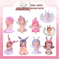 Angel baby models decorate cakes, Rabbit-eared baby, White-winged angel baby decorate birthday cakes