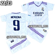 / Children's Jersey Set R3al M4dr1d Benzema Home 2022-2023 Dry-Fit Milano Material Soft and Smooth S