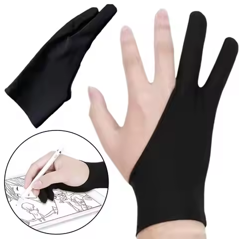 2-Finger Artist Glove for Drawing Tablet Anti-Touch Screen Palm Rejection Art Gloves for iPad Digita