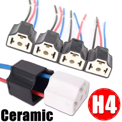 LED H4 Car Headlight Bulb Holder Ceramic 3 Pin Socket Car Headlight Replacement Repair Bulb Holder C