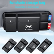 Hyundai Car leather Sunshade Organizer Multi-functional Glasses clip & Document clip i10 Kona Getz A