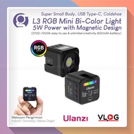 ULANZI L3 RGB COB Video Light 20 Light Mode 7K LED Bi-Color Mini Portable Studio Light with
