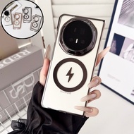 Magnetic Electroplated Clear Case Casing for Honor Magic V6 V5 V3 VS3 6D Laser Engraving Shockproof 