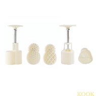 KOOK Plastic Mooncake Stamps Pineapple Lotus Shape DIY Mooncake Molds Hand Press Mooncake Cutters Pastry Decorating Gadg