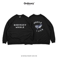 {AKZIN Selection} ORDINARY Classic Whale LOGO Sweatshirt Trendy Autumn Winter Wear High Pound Loose 