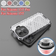 Shockproof Airbag Phone Case For Xiaomi15T Xiaomi 15T 15 Pro 5G Honeycomb Pattern Casing Fashion Tra