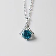 Rosen'marry / 倫敦藍托帕石純銀項鍊 925純銀戒台