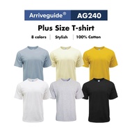 ARRIVE GUIDE AG240 T-shirt 5XL 6XL 7XL Plus Size 240gsm Cotton Tshirt Baju Kosong Oversize Lelaki Ze