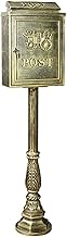 Vintage Mailbox Cast Aluminum Post Box with Lock and Key Drop Box Outdoor Galvanized Steel Parcel Bo