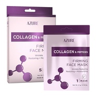 AZURE Collagen & Peptides Lifting Sheet Facial Mask - Restoring, Smoothing & Moisturizing Face Mask 