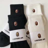 Bape Socks Embroidered Socks Mid-Tube Socks Men Women Thick Cotton Sports Socks