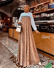 Gamis JumboTerbaru GLAMZ Kringkel Zaguard mix katun Bordil L XL XXL 3L 4L