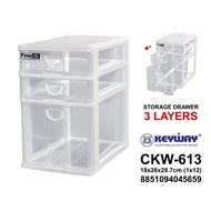 Multipurpose Drawer Box 3 Levels Cosmetic Shelf Stationery (Can Hold A5 Paper) Model CKW-613 CKW-713