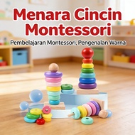 Montessori Stacking Toys Rainbow Tower 1 Year Old Baby ToddlerRing