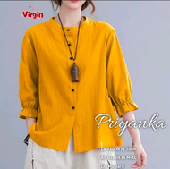 Baju Atasan Wanita PRIYANKA BLOUSE CRINKLE AIRFLOW Size M L XL XXL Blus Lengan Panjang Blouse Korean