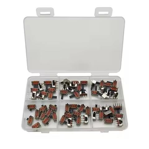 60Pcs/Box 6 Sizes SK12D07 Toggle Switchs 3Pin PCB 2 Position 1P2T SPDT Miniature Slide Side Knob SK1