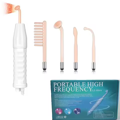 Professional Auto 4 in 1 Electric Therapy Hair Treatment Face Care High Frequency Wand Skin Rejuvena